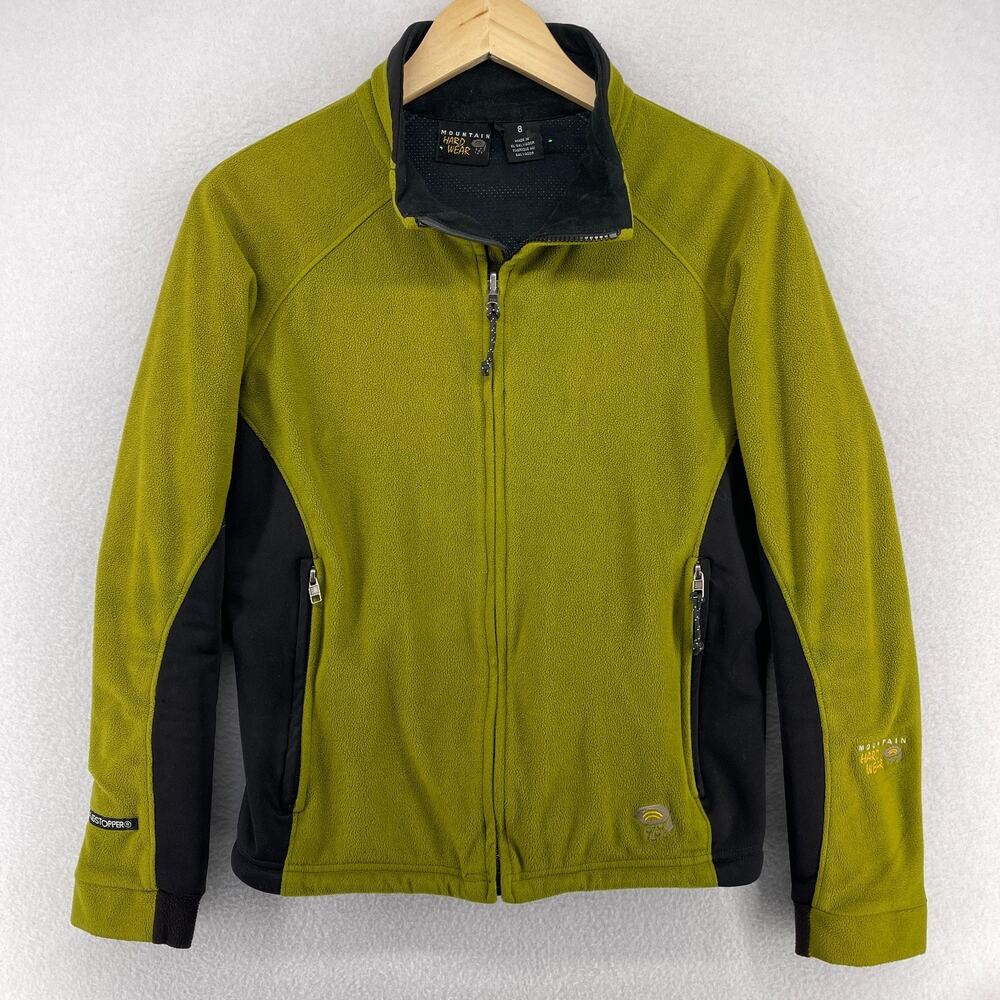MOUNTAIN HARDWEAR Fleece Womens 8 Windstopper Full Zip Performance Jacket Green